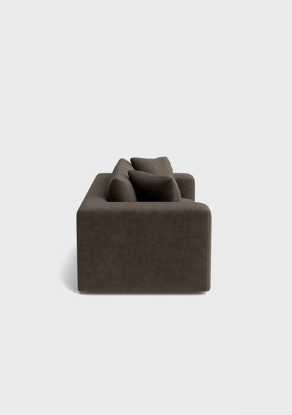 Oro 3 Seater Sofa-Moody Mocha - luxury velvet 3 seater sofa in cream by Vogue Vocus view 4