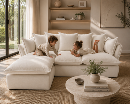 Marino Left Hand Chase Feather Sofa - luxury velvet corner sofa by Vogue Vocus view 2