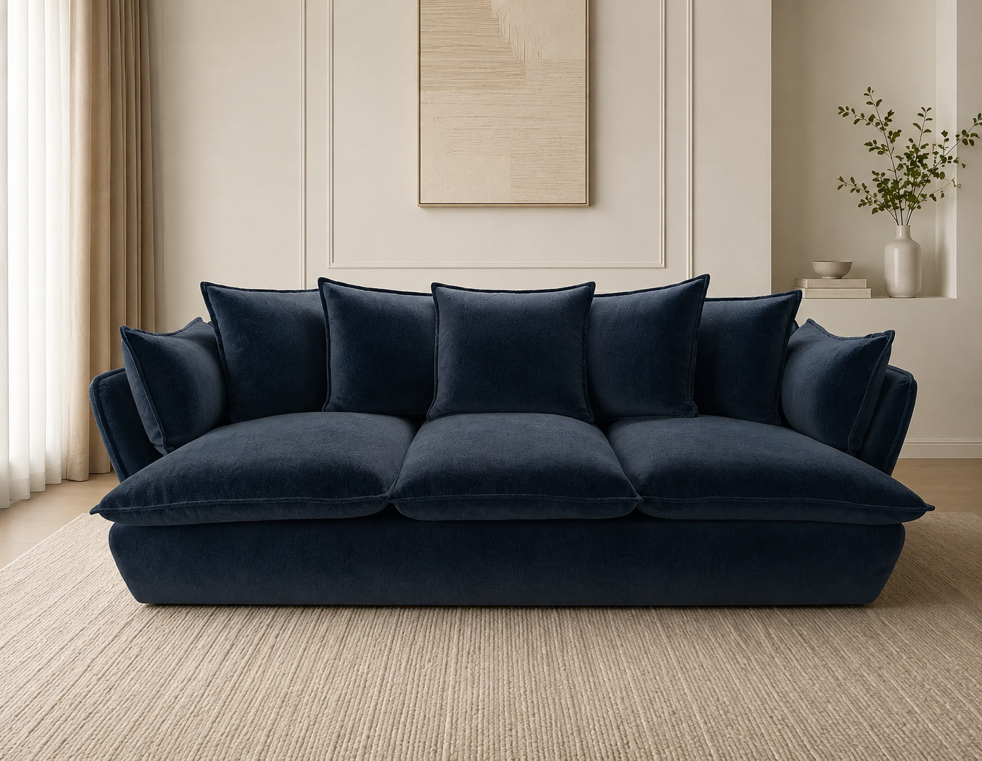 Marino 4 Seater Feather Sofa - luxury velvet sofa by Vogue Vocus view 6