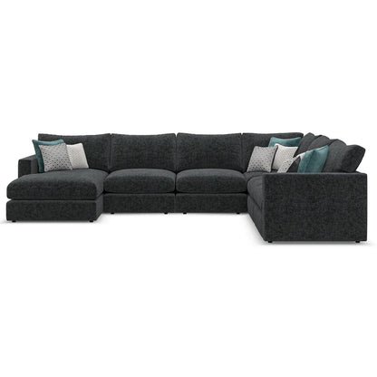 Noir Luxe 6 Seater Left Hand Corner Sofa with Chaise