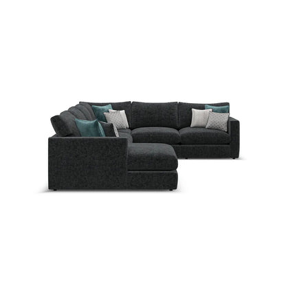 Noir Luxe 6 Seater Left Hand Corner Sofa with Chaise