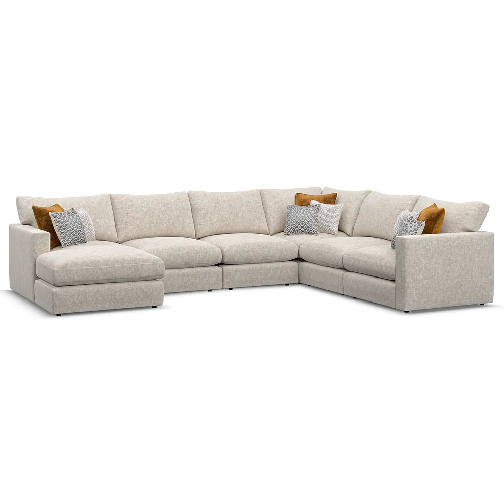 Noir Luxe 6 Seater Left Hand Corner Sofa with Chaise