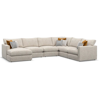 Noir Luxe 6 Seater Left Hand Corner Sofa with Chaise