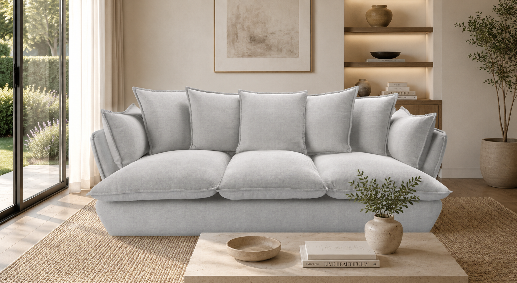 Marino 4 Seater Feather Sofa - luxury velvet sofa by Vogue Vocus view 10