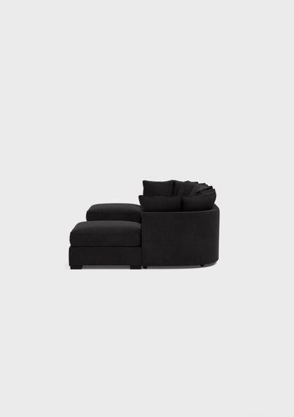 Micro U Shape Luxe Chenille Sofa - luxury chenille U-shape sofa in black by Vogue Vocus view 11