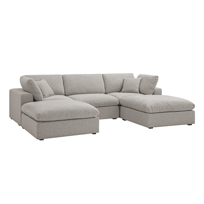 Sola Modular 5 Piece U Shape Sofa With Feather Cushions