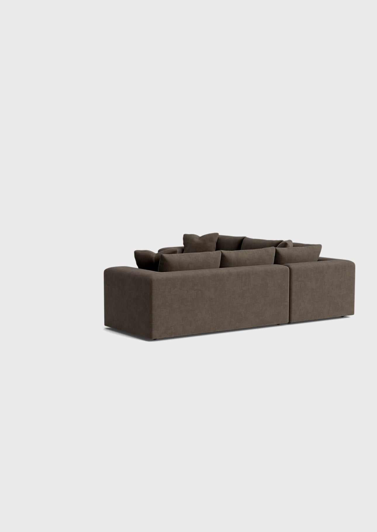 Oro Double Corner Sofa & Footstool-Moody Mocha - luxury velvet corner sofa in cream by Vogue Vocus view 5