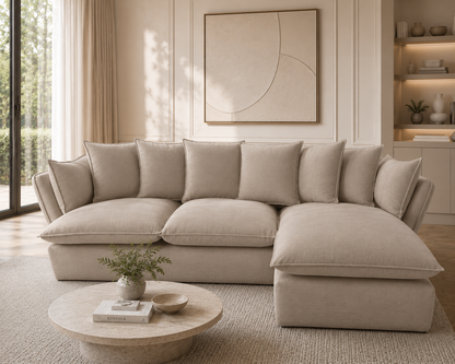 Marino Right Hand Chase Feather Sofa - luxury velvet corner sofa by Vogue Vocus view 2