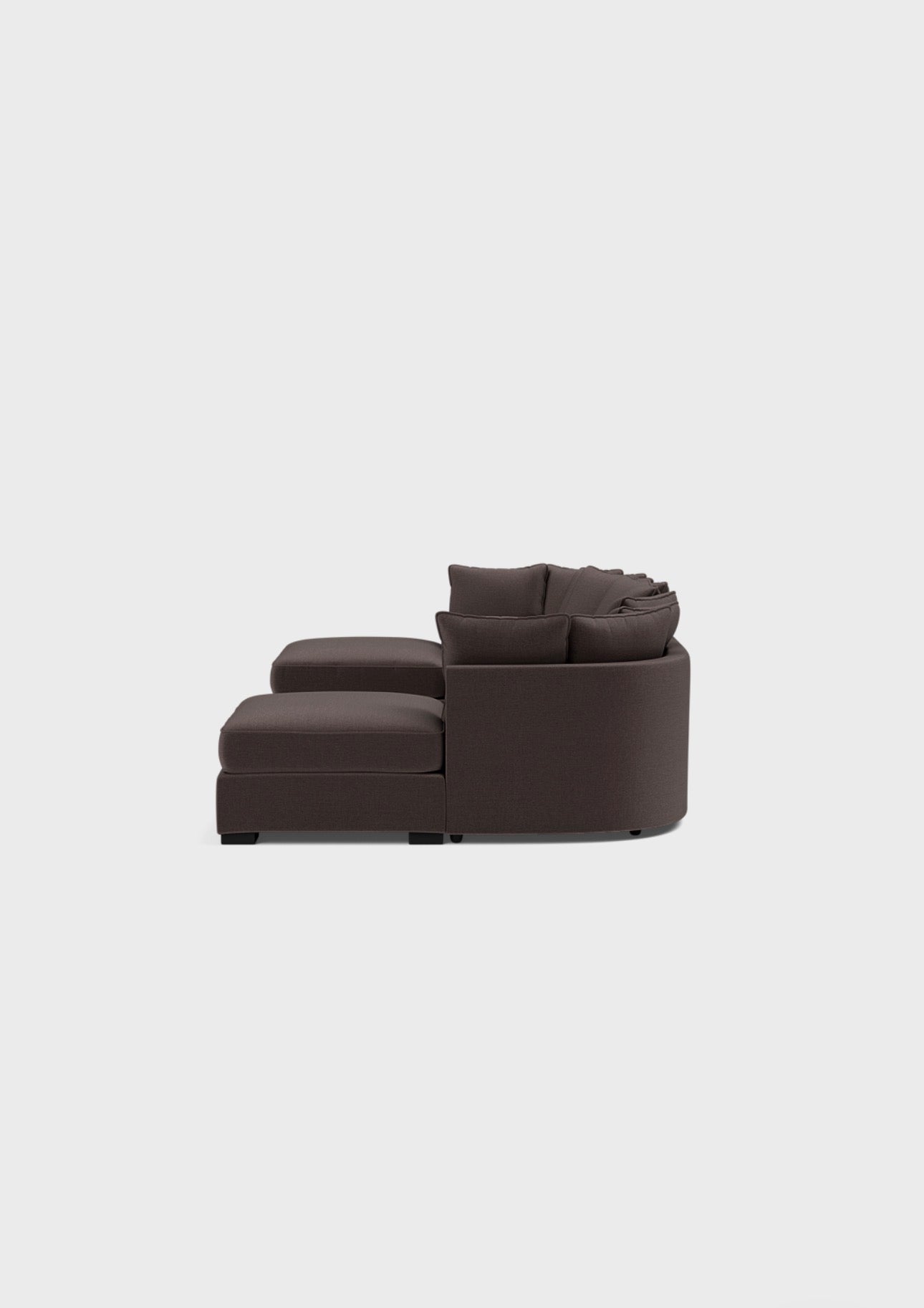Micro U Shape Luxe Chenille Sofa - luxury chenille U-shape sofa in black by Vogue Vocus view 7