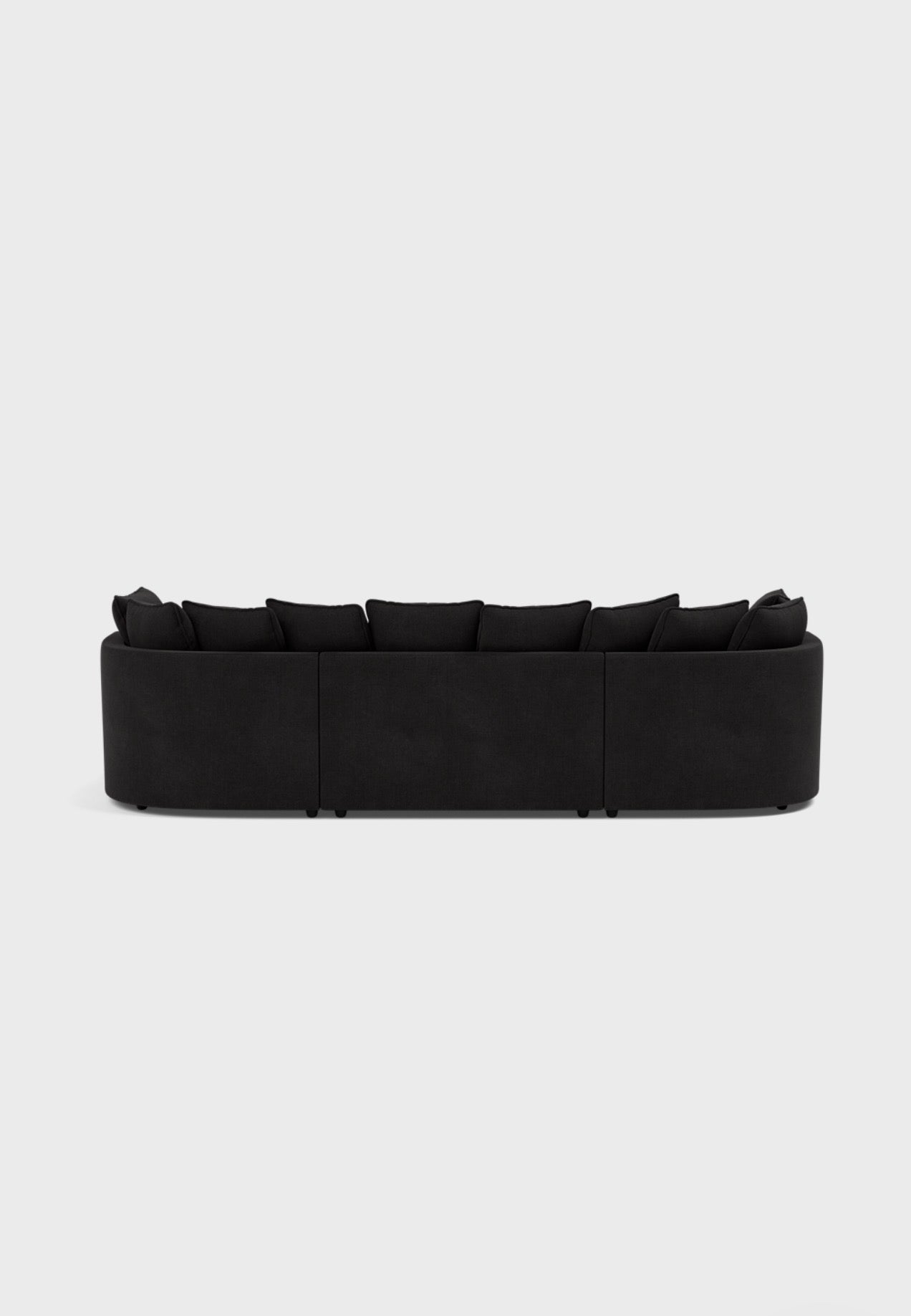 Micro U Shape Luxe Chenille Sofa - luxury chenille U-shape sofa in black by Vogue Vocus view 12