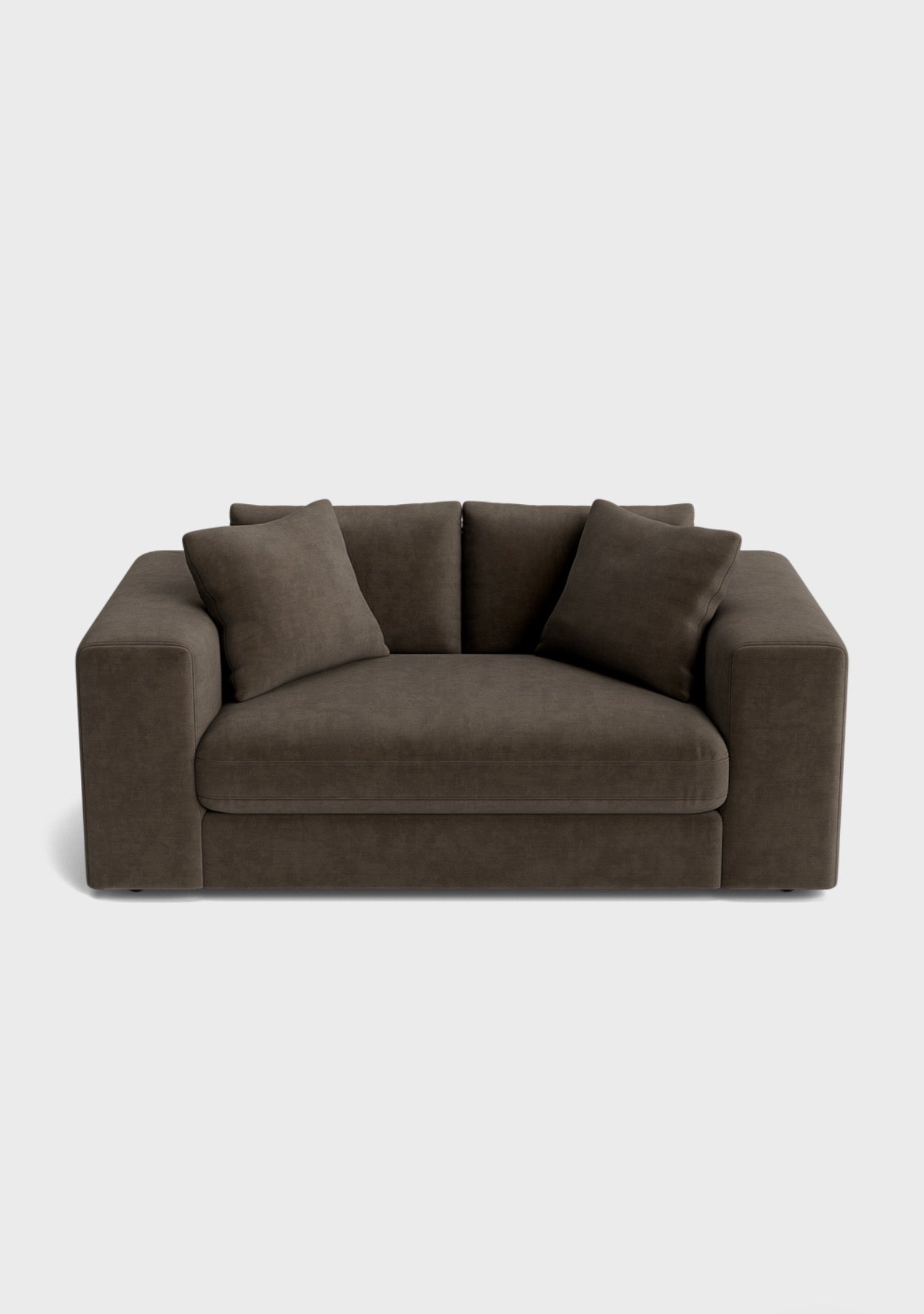 Oro 2 Seater Sofa- Moody Mocha - luxury velvet 2 seater sofa in cream by Vogue Vocus
