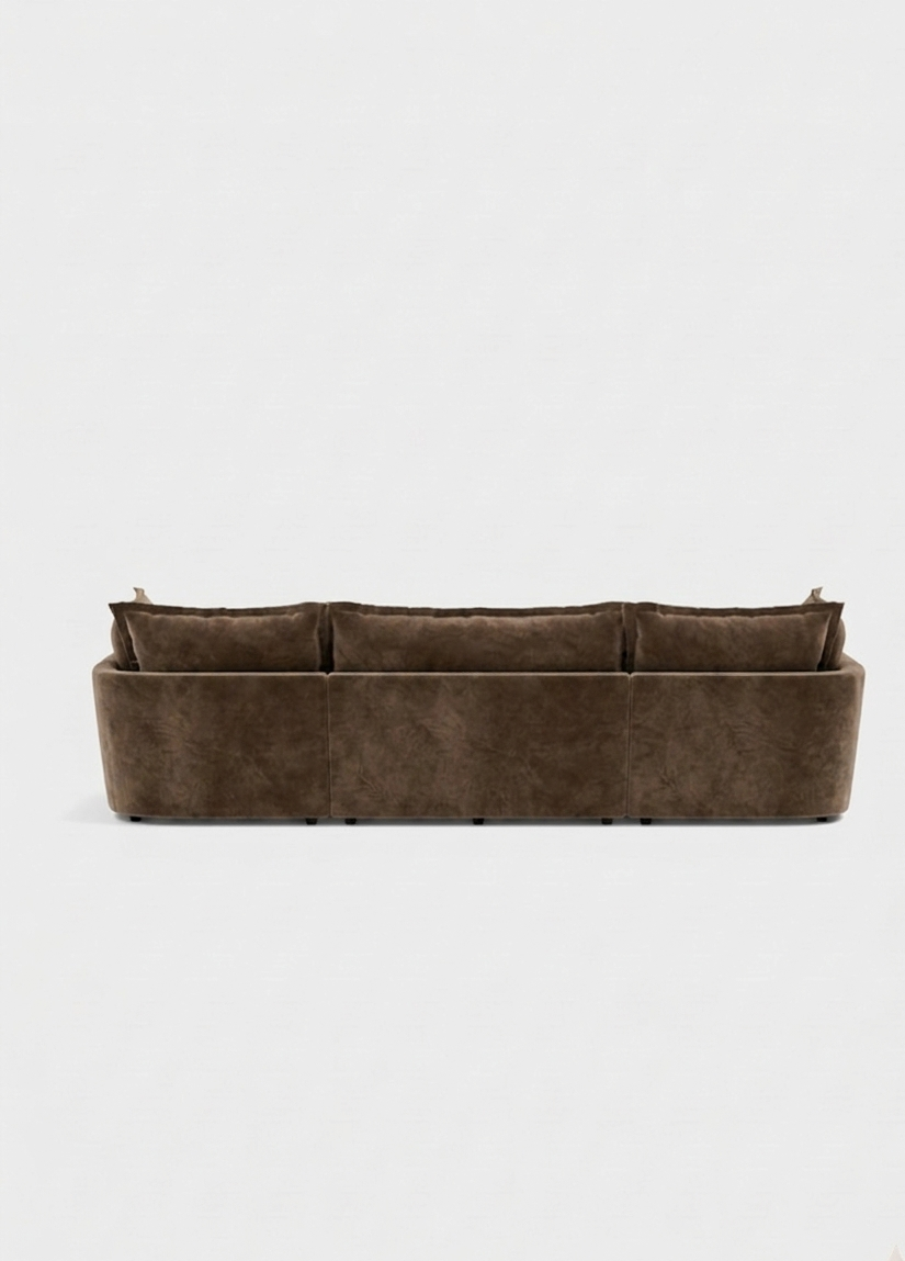 Vura Luxury U shape Corner Sofa - luxury velvet U-shape sofa in black by Vogue Vocus view 10