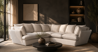 Marino Medium Corner Feather Sofa - luxury velvet corner sofa by Vogue Vocus view 3