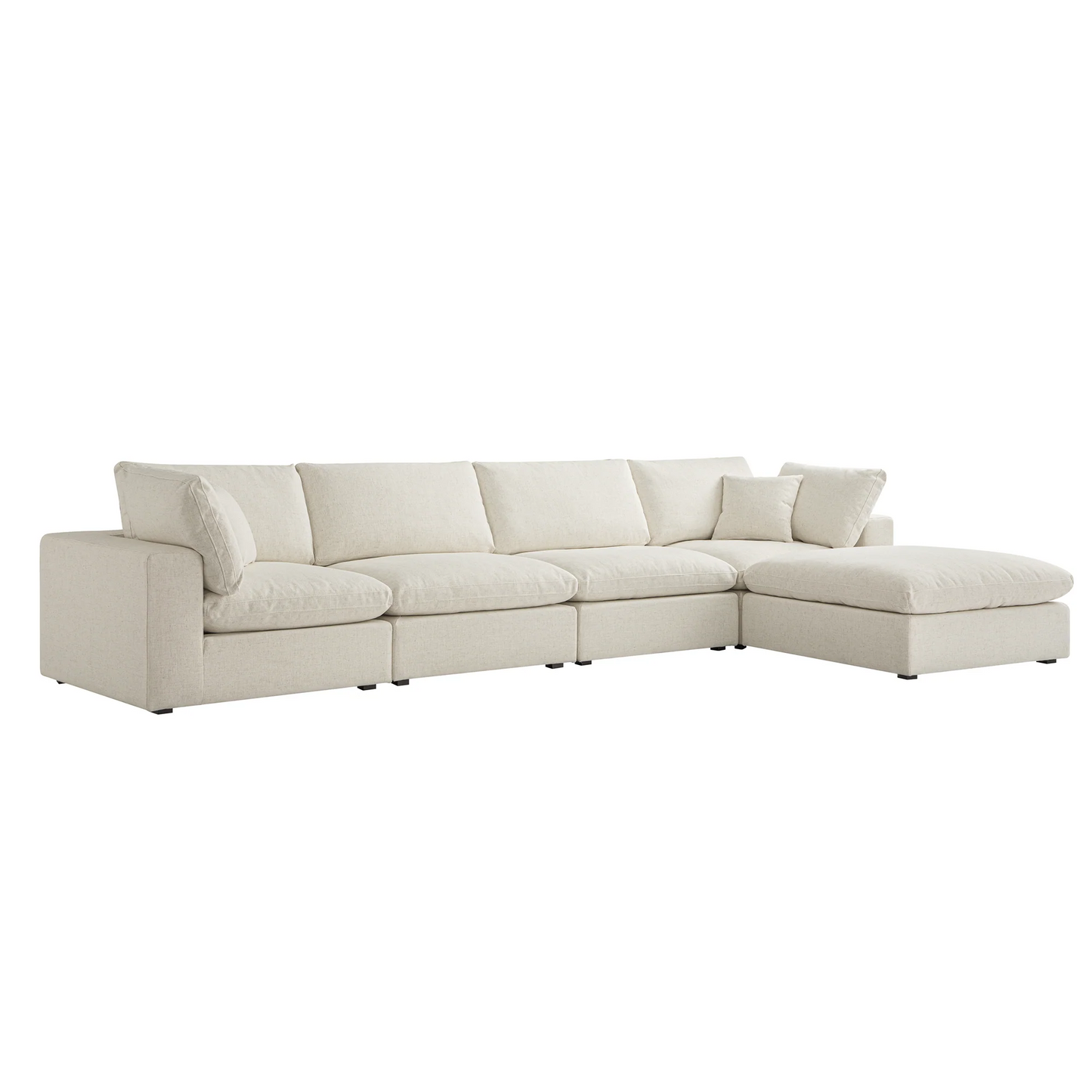Sola Modular 4 Piece Chaise Corner Sofa With Feather Cushions