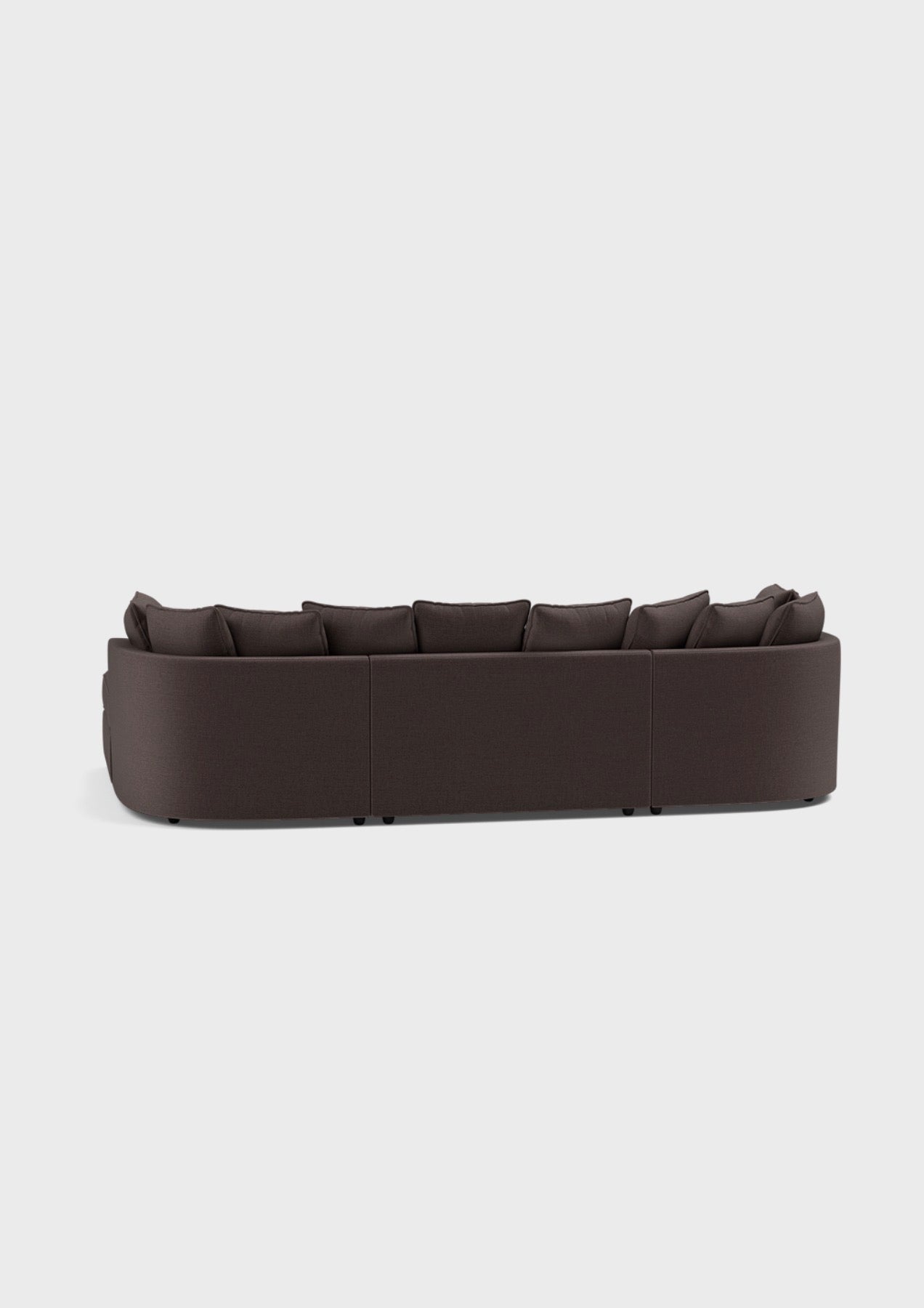 Micro U Shape Luxe Chenille Sofa - luxury chenille U-shape sofa in black by Vogue Vocus view 9