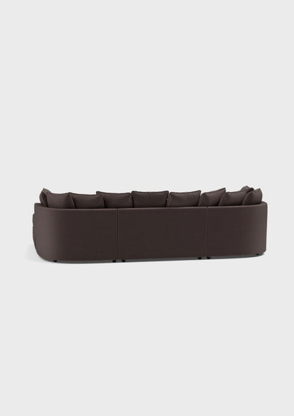 Micro U Shape Luxe Chenille Sofa - luxury chenille U-shape sofa in black by Vogue Vocus view 9