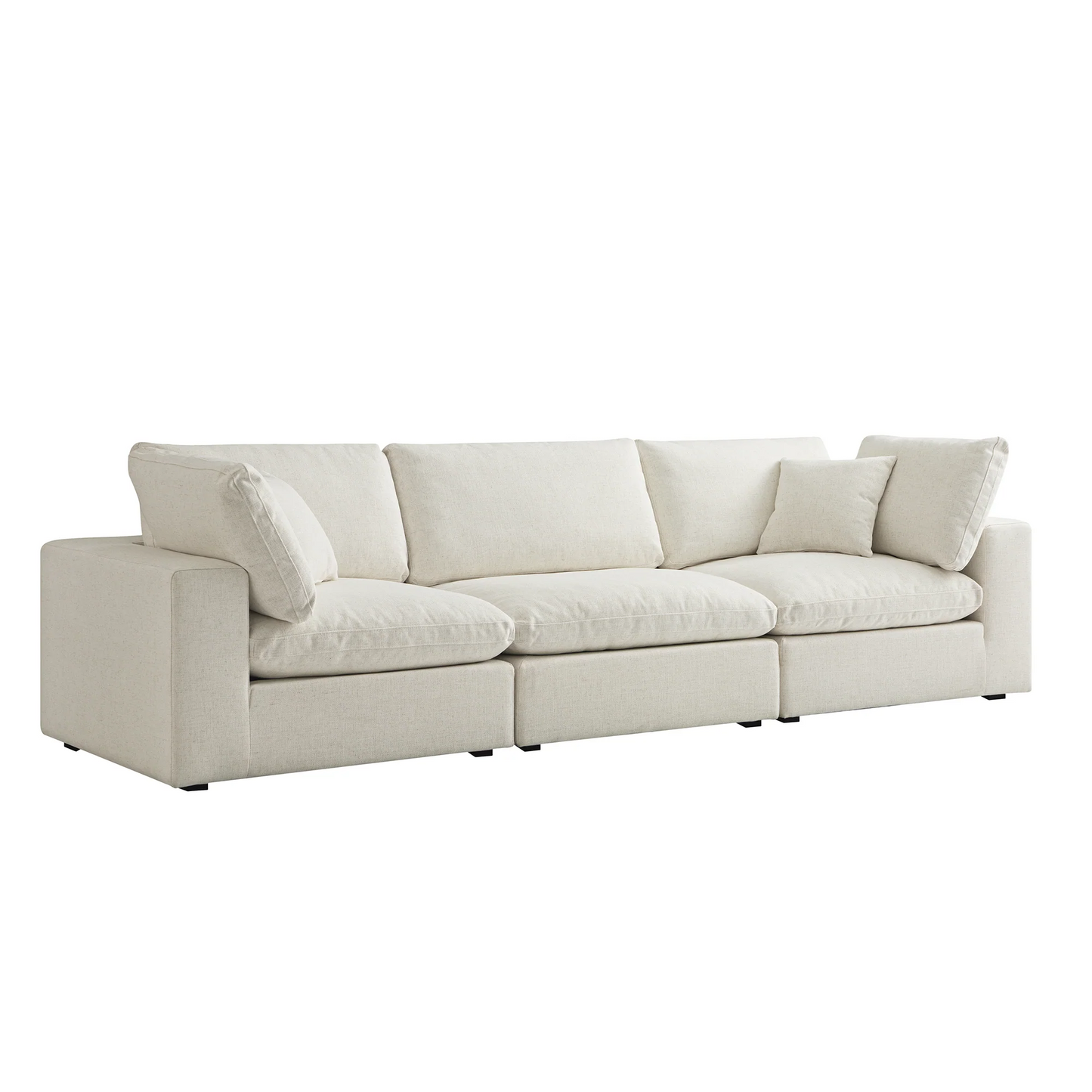 Sola Modular 3-Piece Sofa With Feather Cushions