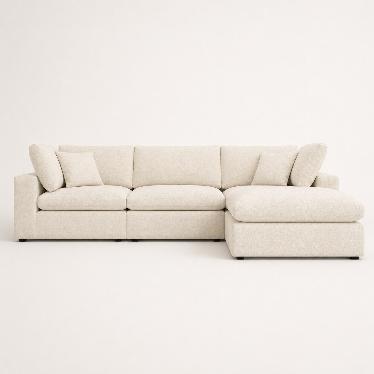 Sola Modular 3 Seater with footstool feather cushion