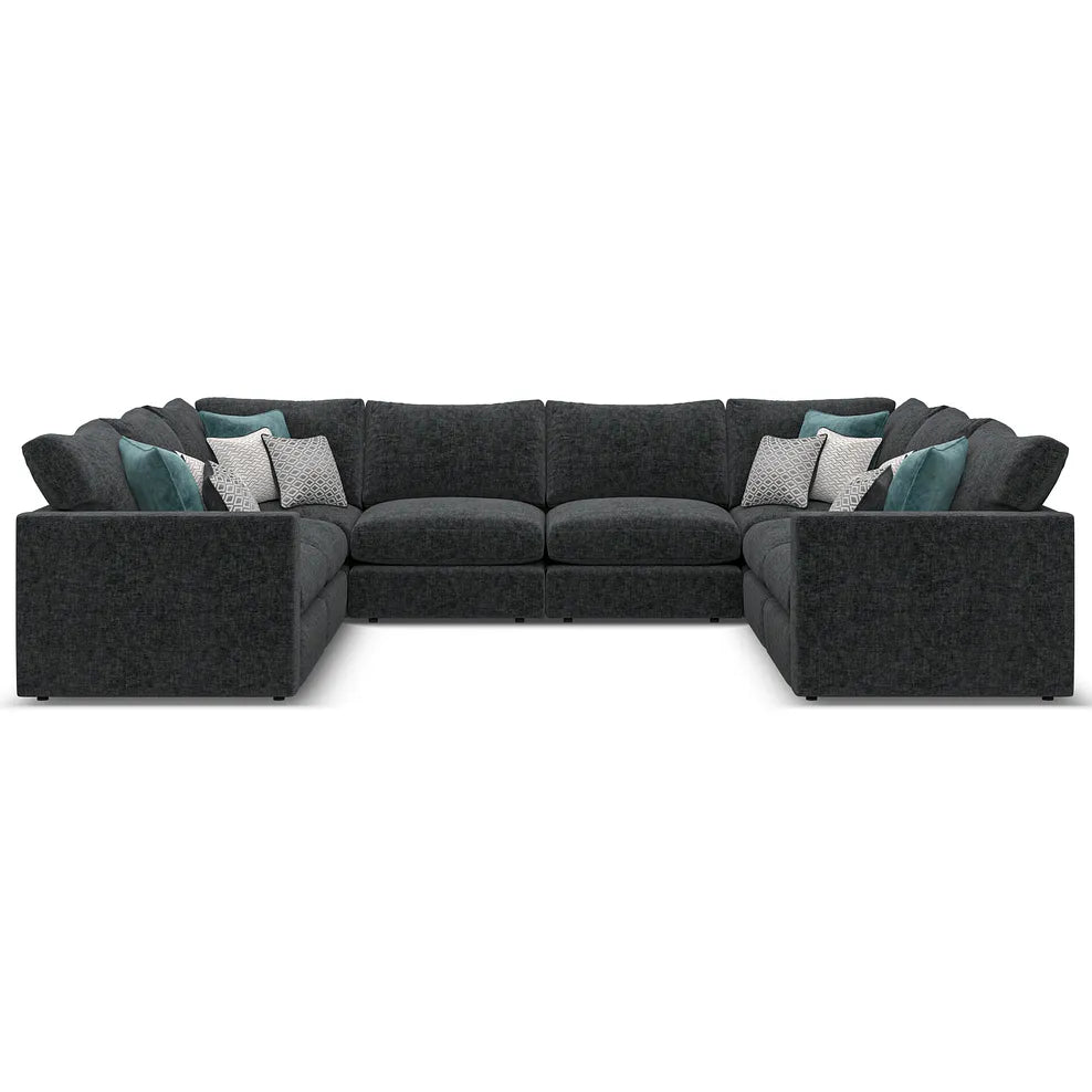 Noir Luxe 8-Seater U-Shape Sofa