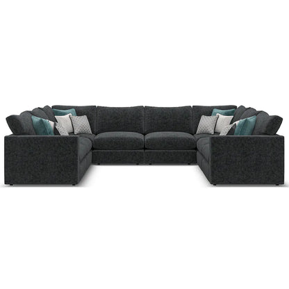 Noir Luxe 8-Seater U-Shape Sofa