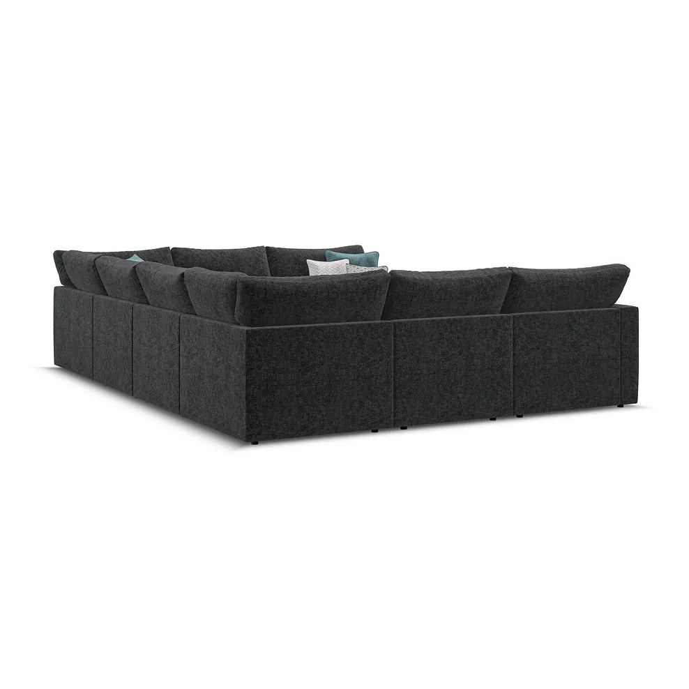 Noir Luxe 8-Seater U-Shape Sofa