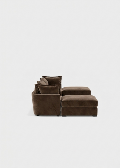 Vura Luxury U shape Corner Sofa - luxury velvet U-shape sofa in black by Vogue Vocus view 9