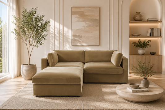 Belva 2 Seater Modular Sofa with Storage Ottoman