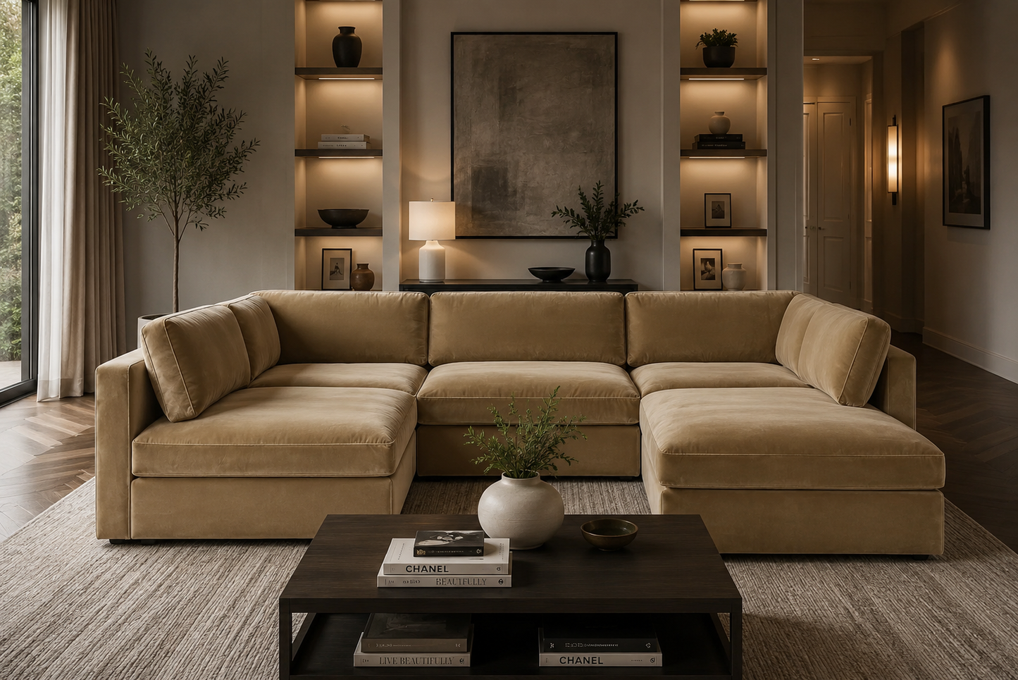 Belva Modular L-Shape With Storage Ottoman