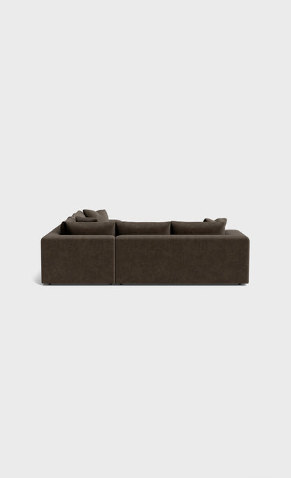 Oro Double Corner Sofa-Moody Mocha - luxury velvet corner sofa in cream by Vogue Vocus view 5