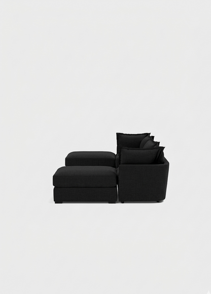 Vura Luxury U shape Corner Sofa - luxury velvet U-shape sofa in black by Vogue Vocus view 6