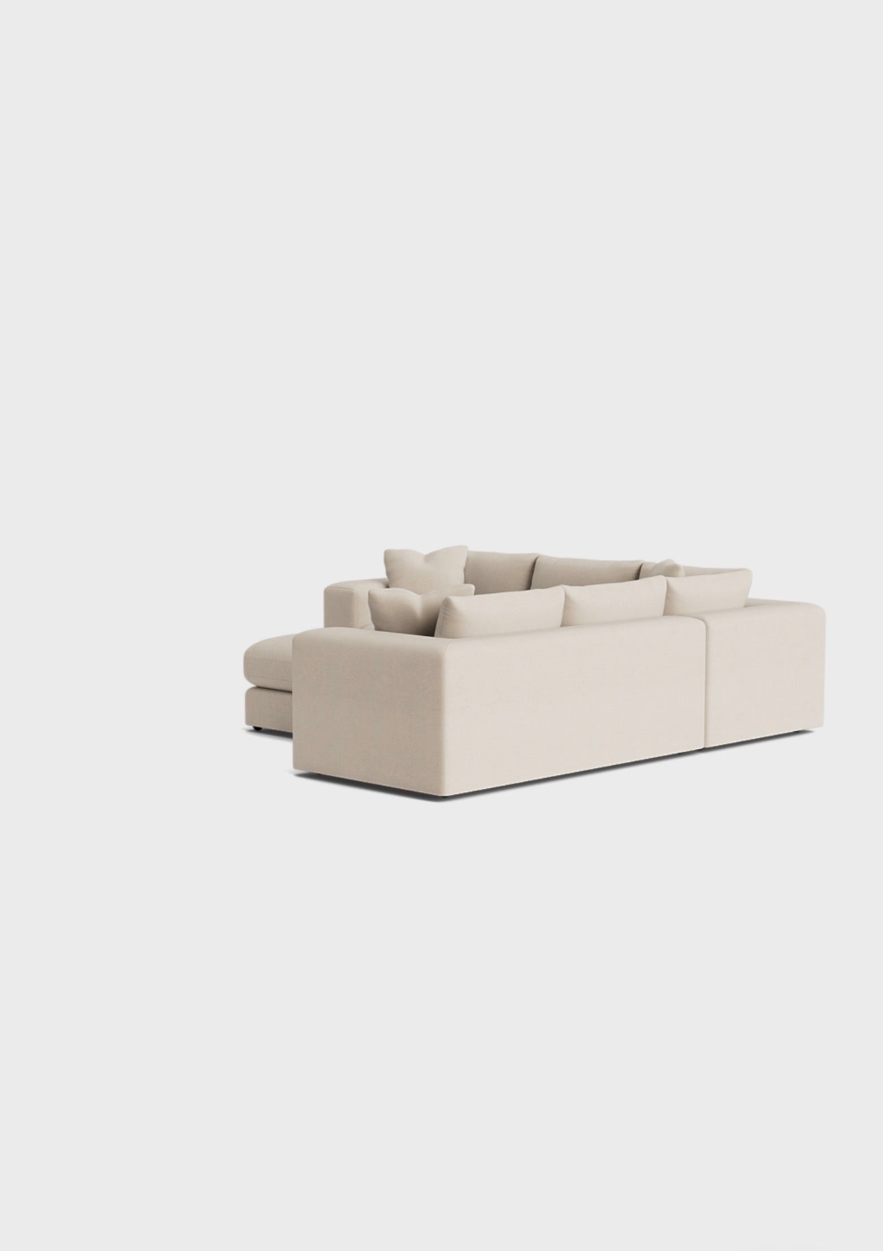 Oro Double Corner& Footstool-Cream - luxury velvet corner sofa in cream by Vogue Vocus view 4