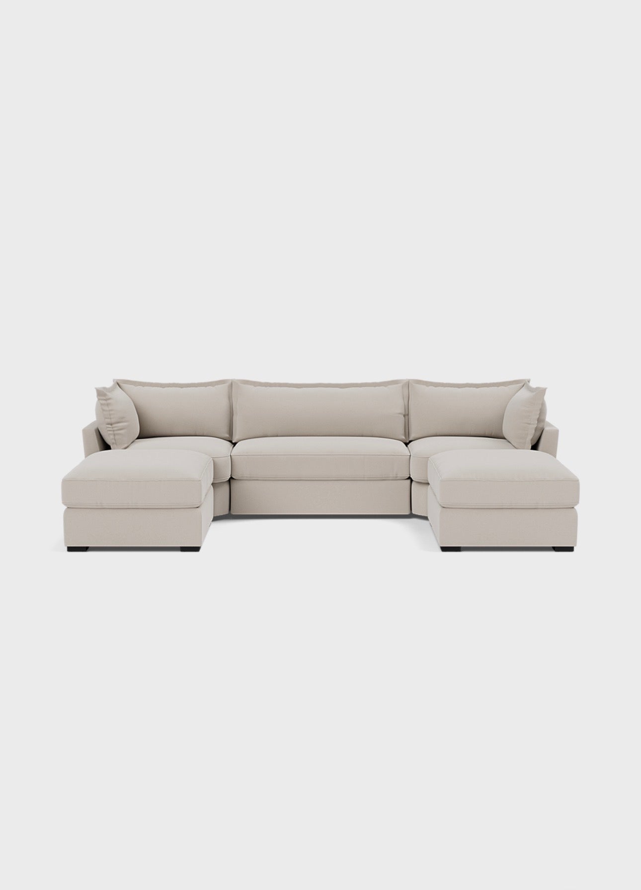 Vura Luxury U shape Corner Sofa - luxury velvet U-shape sofa in black by Vogue Vocus