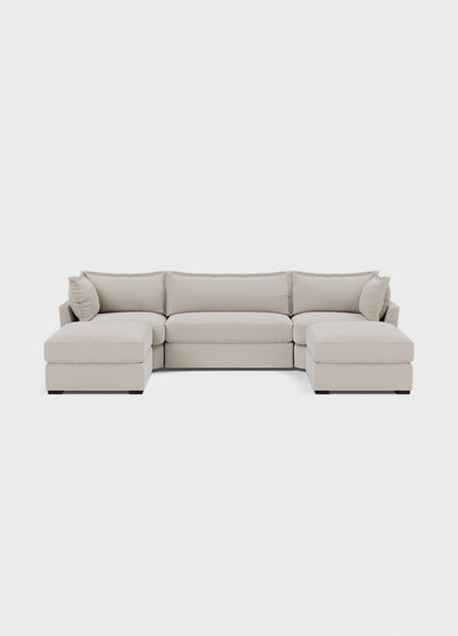 Vura Luxury U shape Corner Sofa - luxury velvet U-shape sofa in black by Vogue Vocus