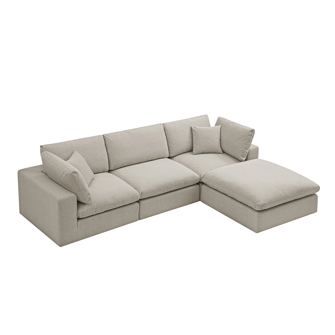 Sola Modular 3 Seater with footstool feather cushion