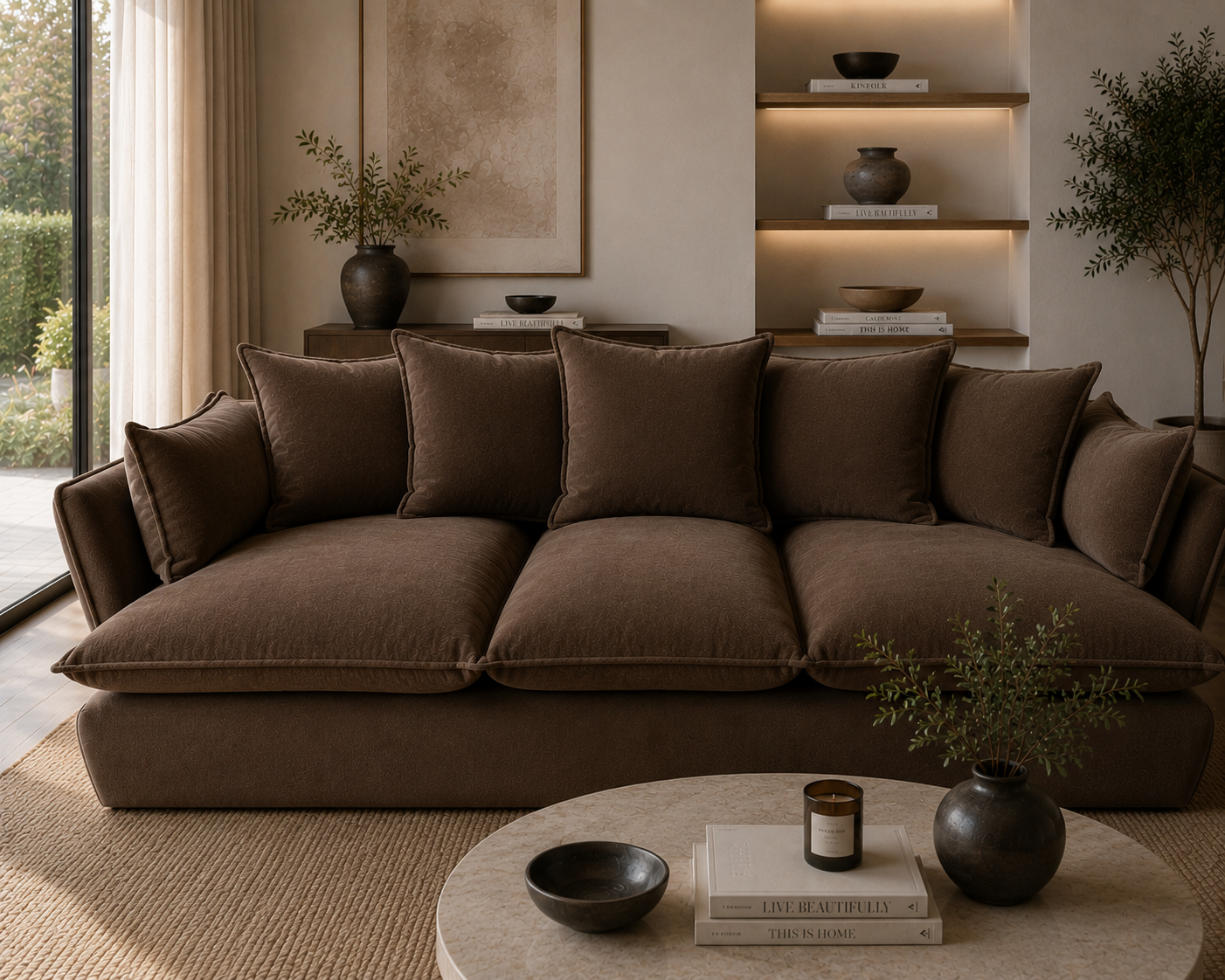Marino 4 Seater Feather Sofa - luxury velvet sofa by Vogue Vocus view 3