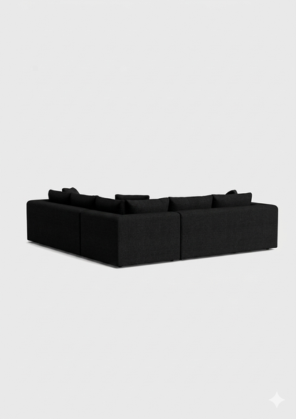 Oro Double Corner& Footstool-Cream - luxury velvet corner sofa in cream by Vogue Vocus view 7