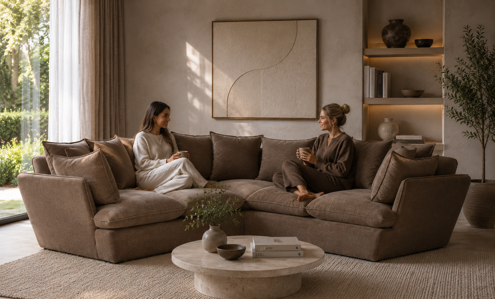 Marino Medium Corner Feather Sofa - luxury velvet corner sofa by Vogue Vocus view 2