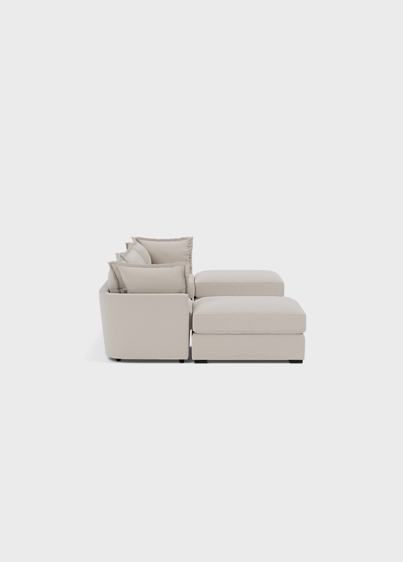 Vura Luxury U shape Corner Sofa - luxury velvet U-shape sofa in black by Vogue Vocus view 3