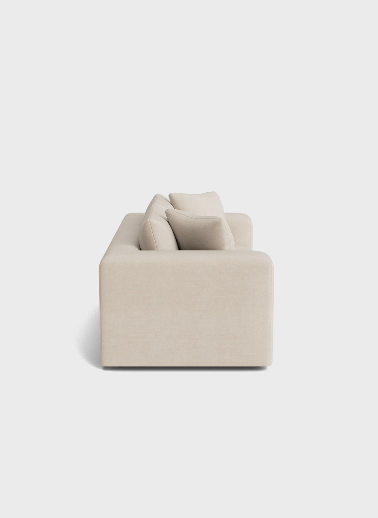 Oro 3 Seater Sofa-Cream - luxury velvet 3 seater sofa in cream by Vogue Vocus view 4