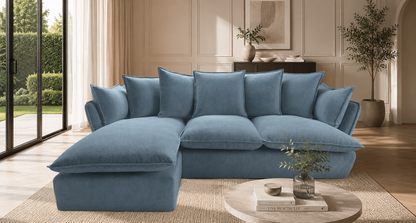 Marino Left Hand Chase Feather Sofa - luxury velvet corner sofa by Vogue Vocus view 6