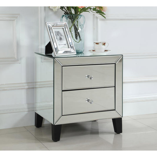 Augusta Bedside Table Mirror 2 Drawer