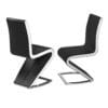 Aldridge Dining Chair Black with White Faux Leather Sides (2s) - luxury dining furniture