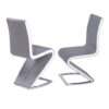 Aldridge Dining Chair Grey with White Faux Leather Sides (2s) - luxury dining furniture