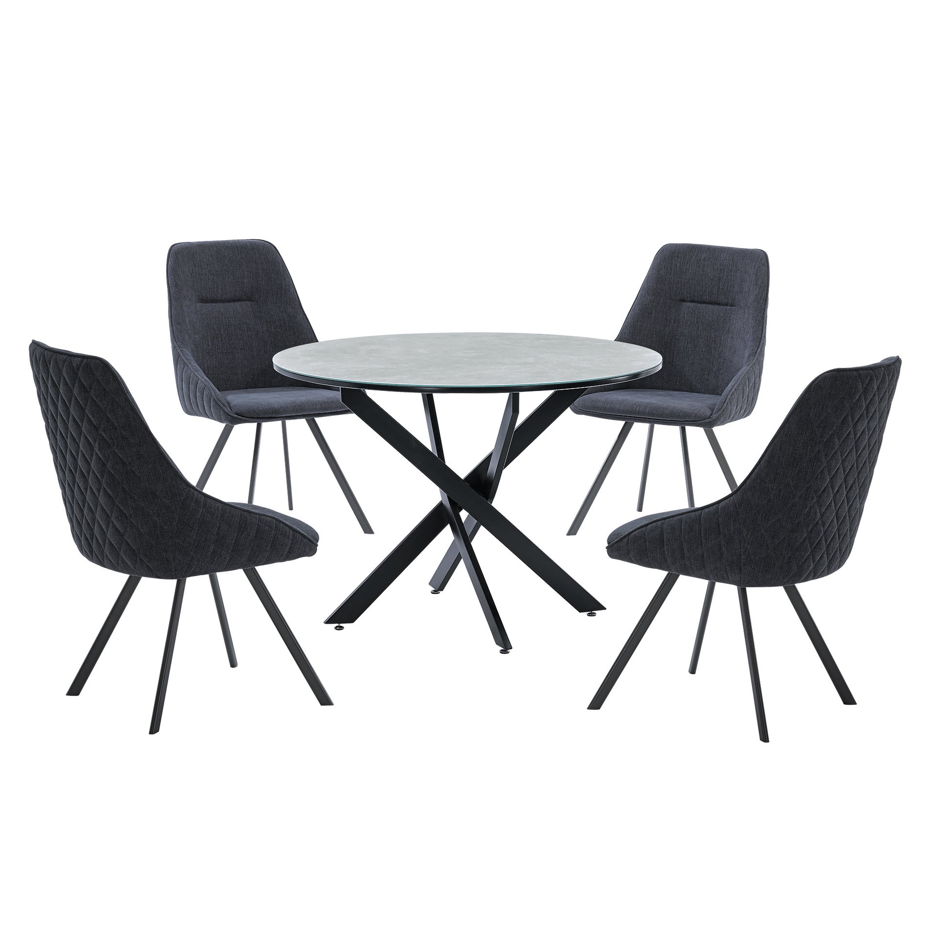 Ascot Marble Effect Glass Dining Table - luxury dining furniture