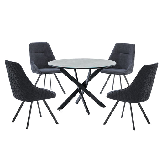 Ascot Marble Effect Glass Dining Table - luxury dining furniture