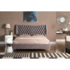 Aveline Grey Velvet Statement Bed - Double - Grey Velvet