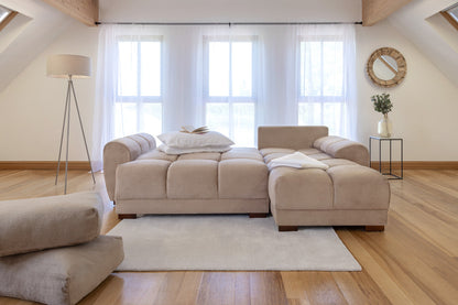 Lorenza Universal Corner Sofa Bed in Mocha