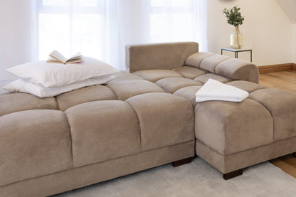 Lorenza Universal Corner Sofa Bed in Mocha