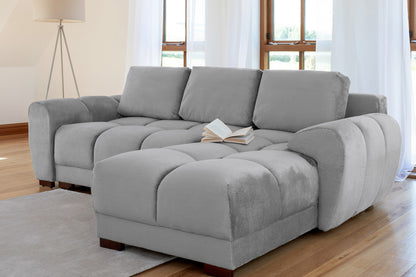 Lorenza Universal Corner Sofa Bed in Grey