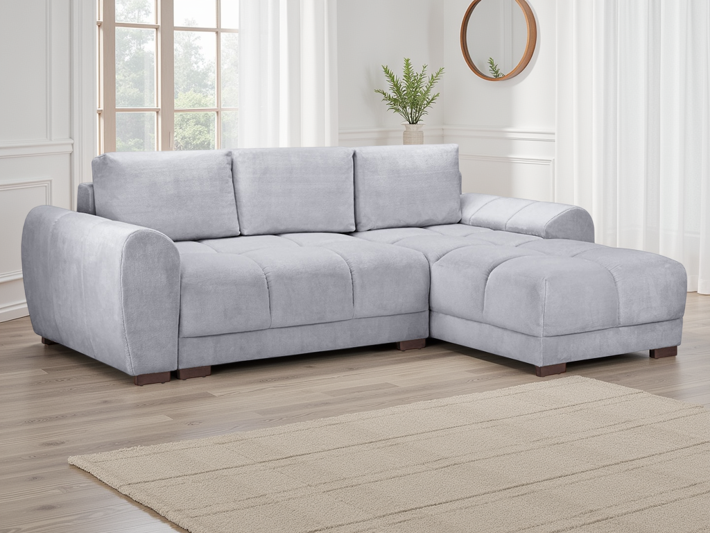 Lorenza Universal Corner Sofa Bed in Grey